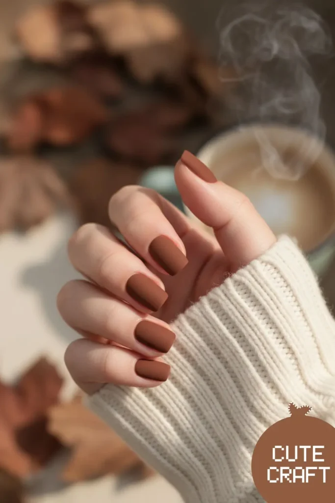 18+ Cute Short Fall Nails Ideas with Neutral Tones You’ll Love This Season 2 Matte Latte Short Nails