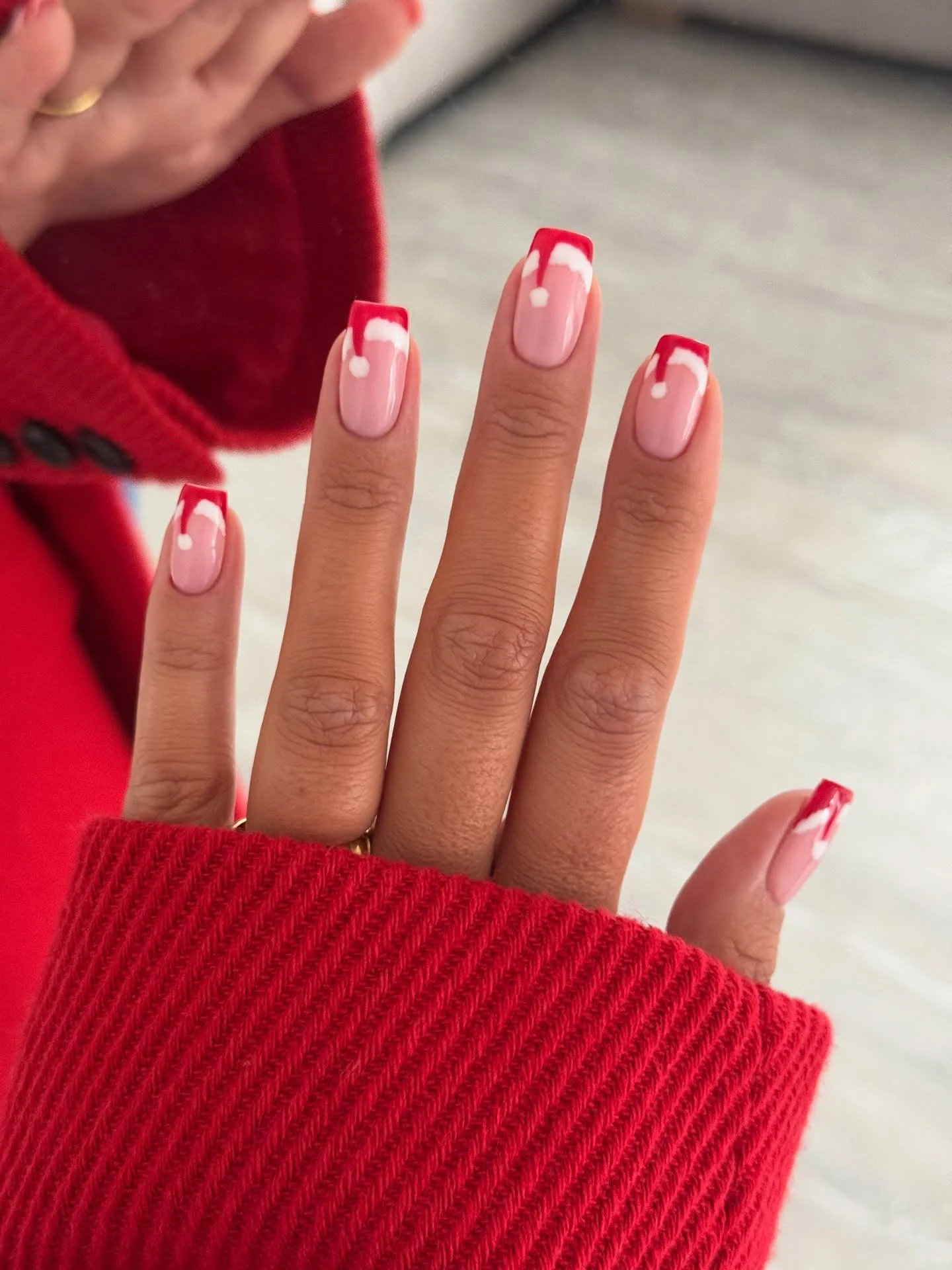 30 Simple Candy Cane Christmas Nail ideas That Look Super Cute 21 Charlotte Herbertss Santa hats nail art