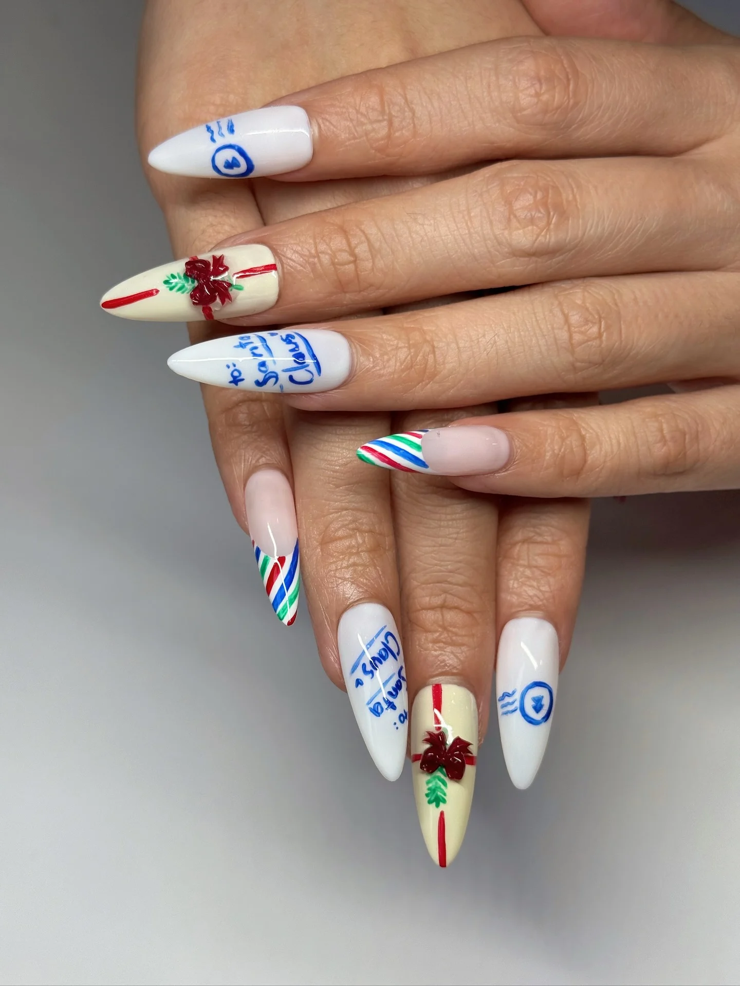 30 Simple Candy Cane Christmas Nail ideas That Look Super Cute 9 Letters candy stripes nail art design