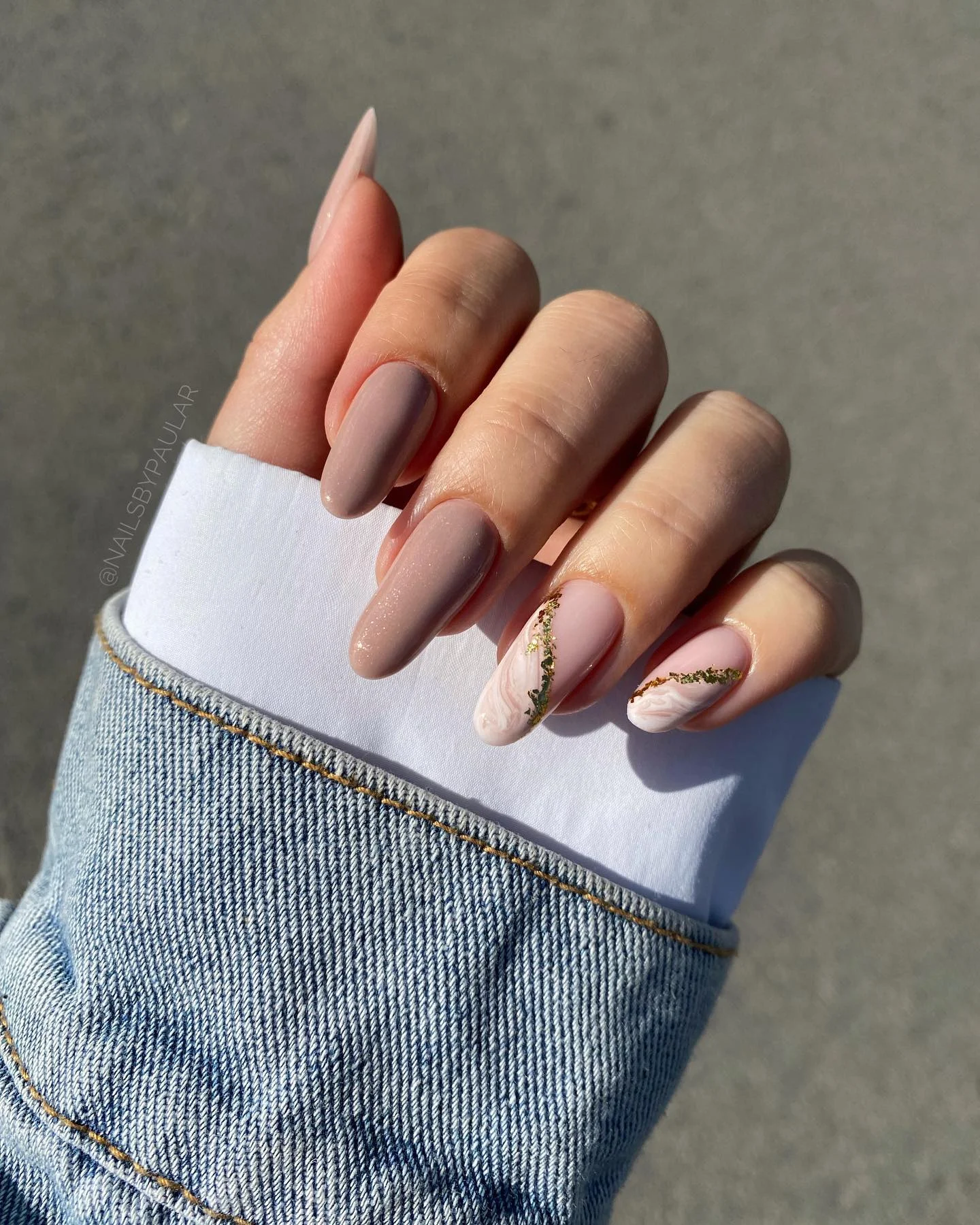 18+ Cute Short Fall Nails Ideas with Neutral Tones You’ll Love This Season 19 Nude Marble Nails