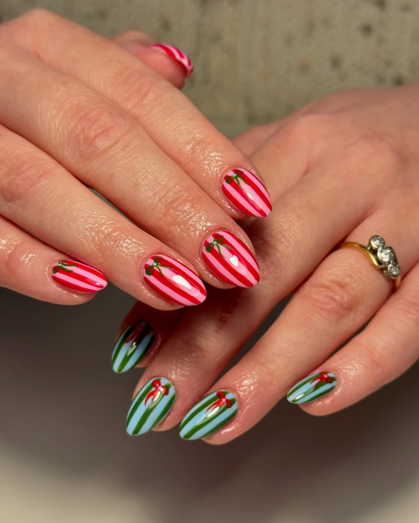 30 Simple Candy Cane Christmas Nail ideas That Look Super Cute 5 PALMs Christmas Nails Arts