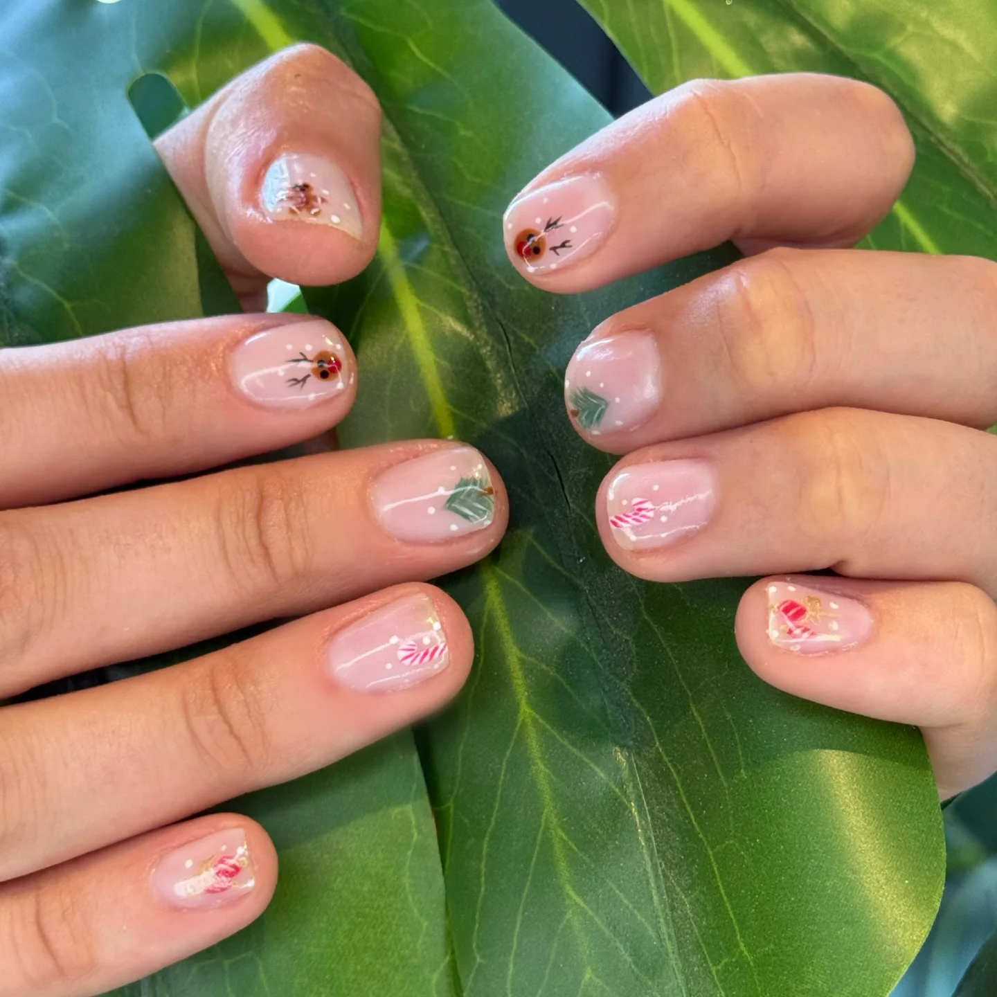 30 Simple Candy Cane Christmas Nail ideas That Look Super Cute 31 Short Candy Cane Nail Art