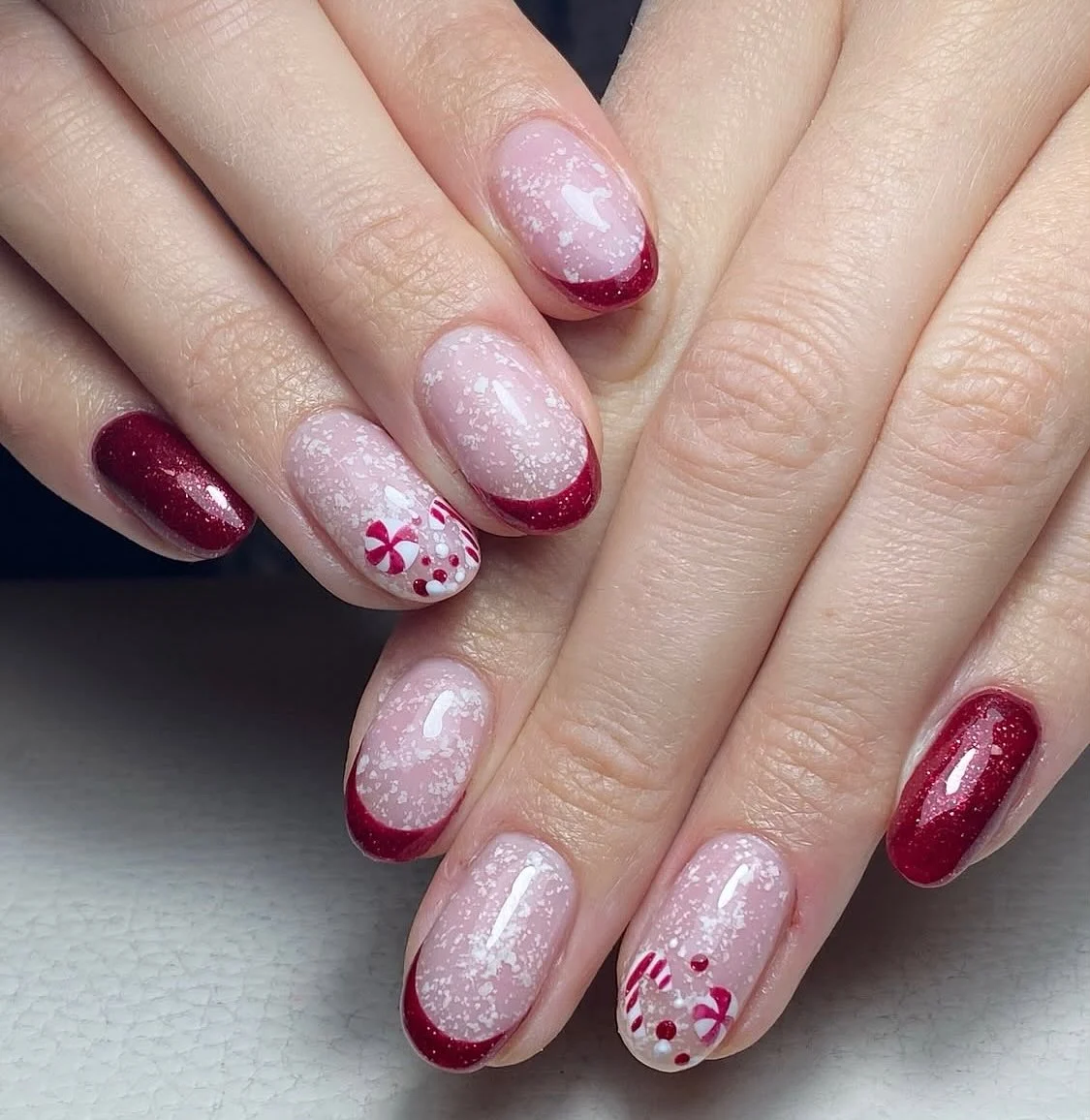 30 Simple Candy Cane Christmas Nail ideas That Look Super Cute 27 Snow Flex Candy Cane Nail Ideas
